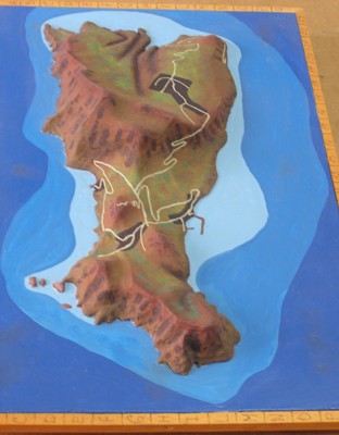 Ambiente Italia: Plastico=Geo Design in Scala: Isola di Capri in rilievo